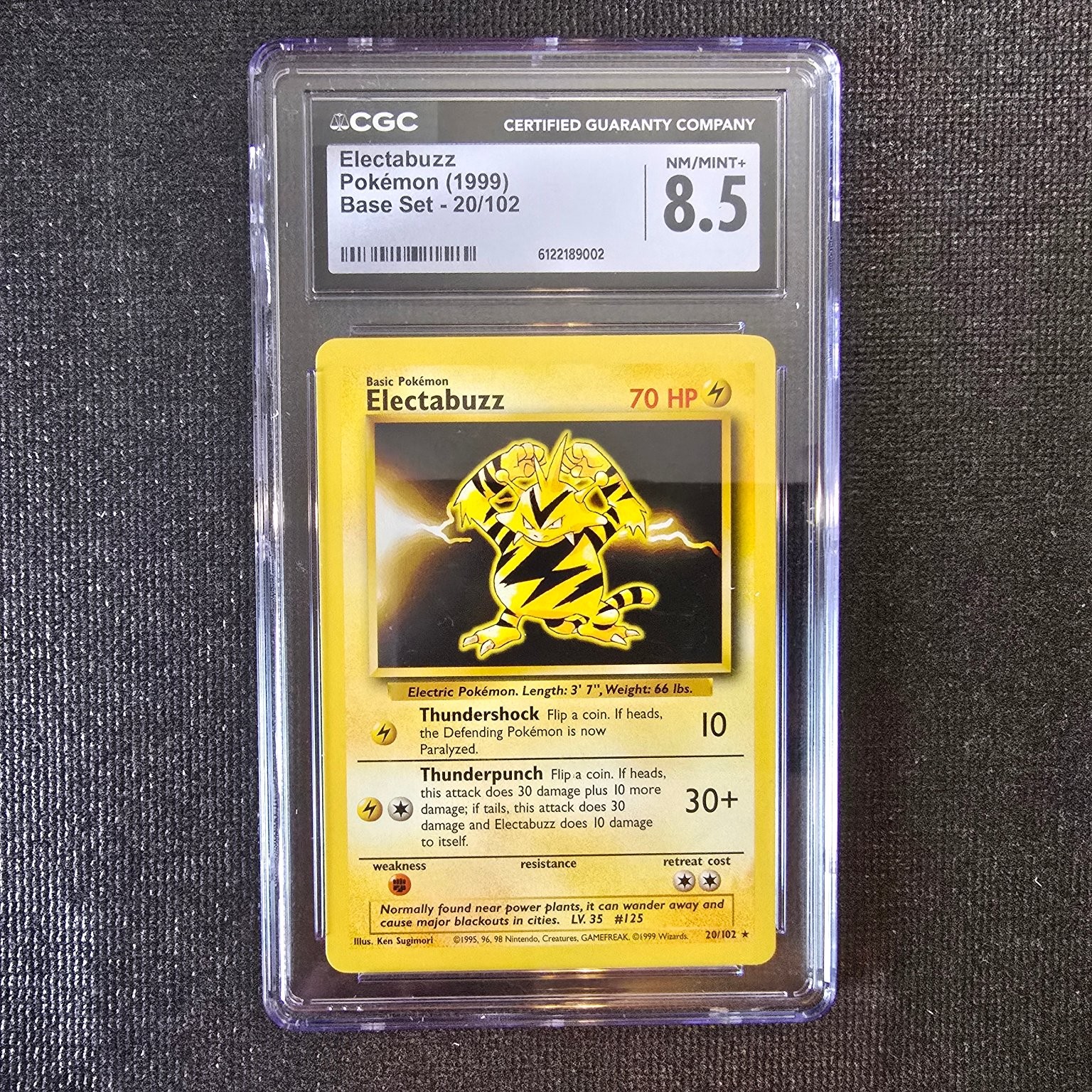 Pokemon Electabuzz 1999 Base Set Wizards of the Coast CGC 8.5 #20/102