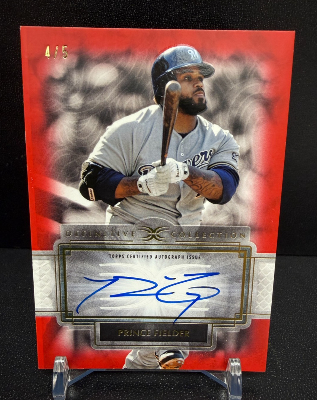 2025 Definitive Prince Fielder Red Defining Images Auto 4/5 – Brewers