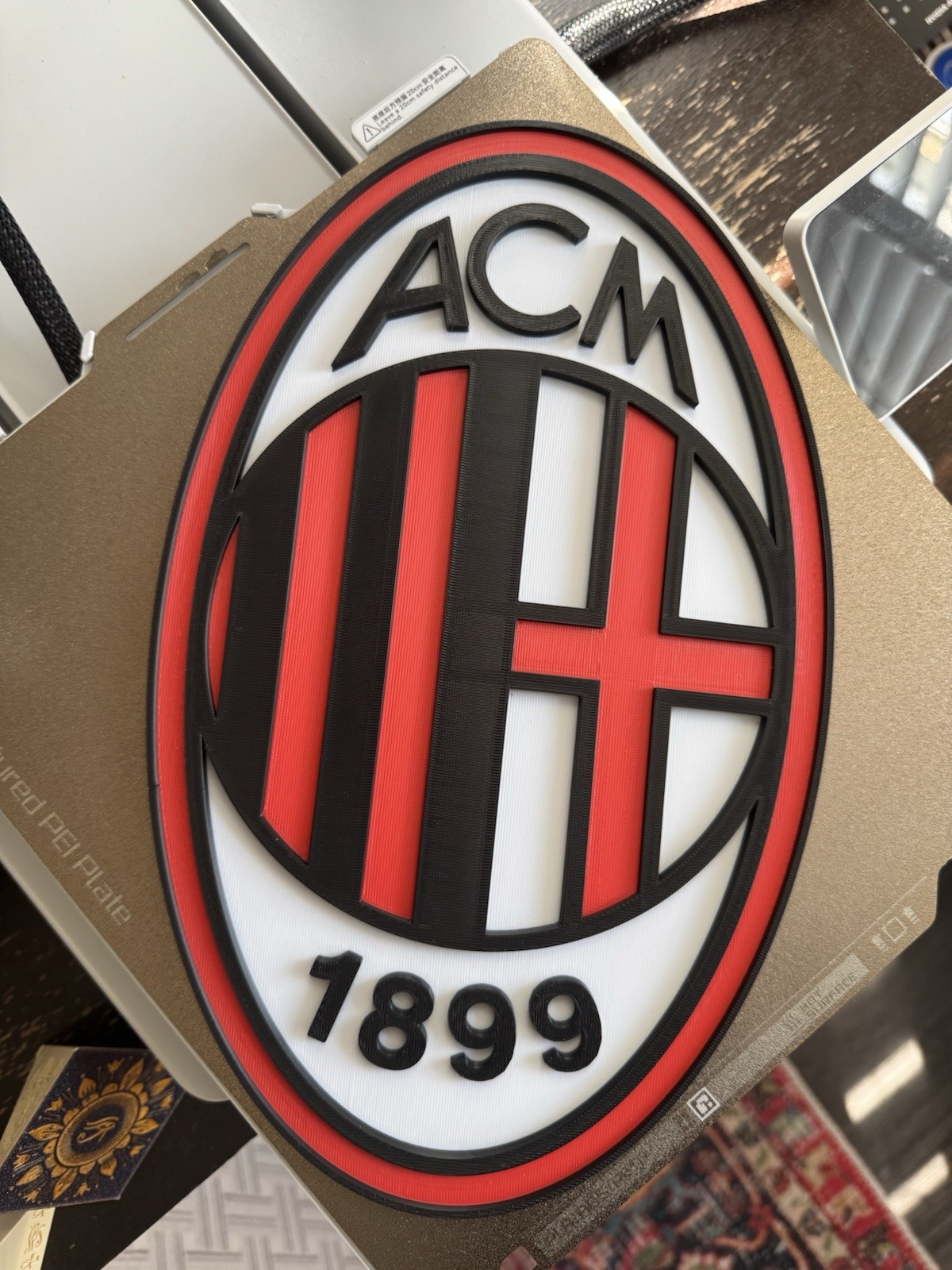 AC Milan Logo: Wall Art – Team Sign Crest Memorabilia Decor Man Cave Plaque