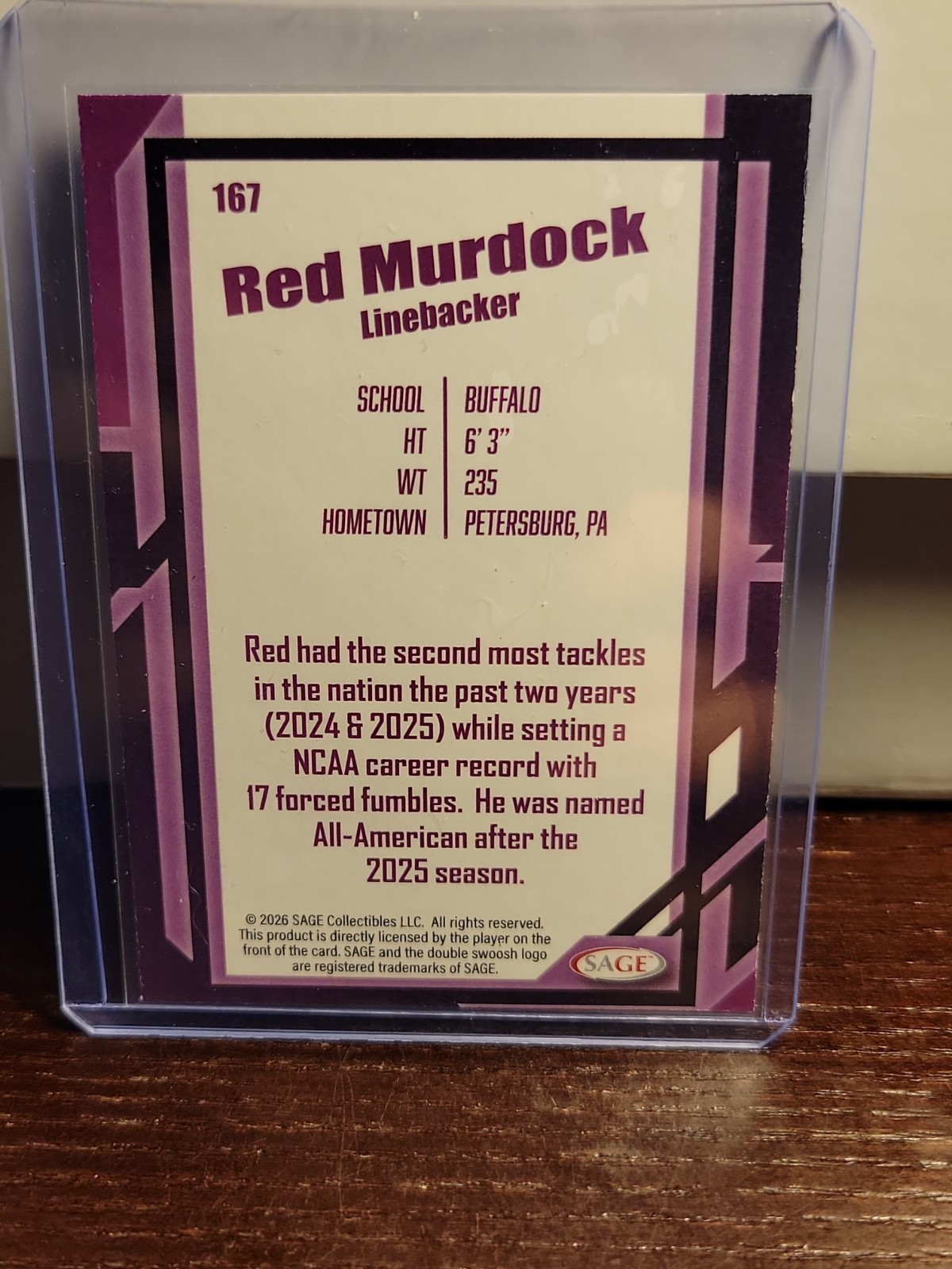 2026 Sage High Series Teal #167 Red Murdock Buffalo RC