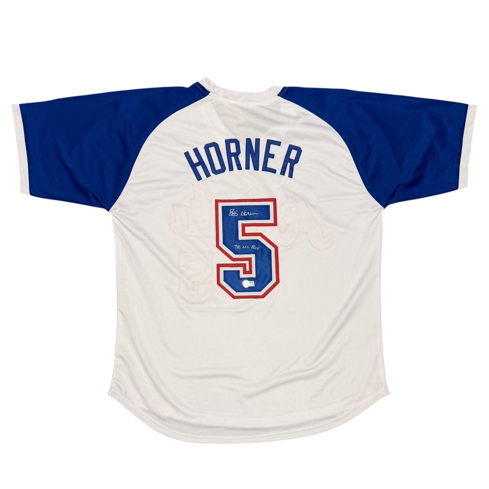 Bob Horner Signed Braves Custom Jersey w/ 78 NL ROY Beckett Witness BAS COA