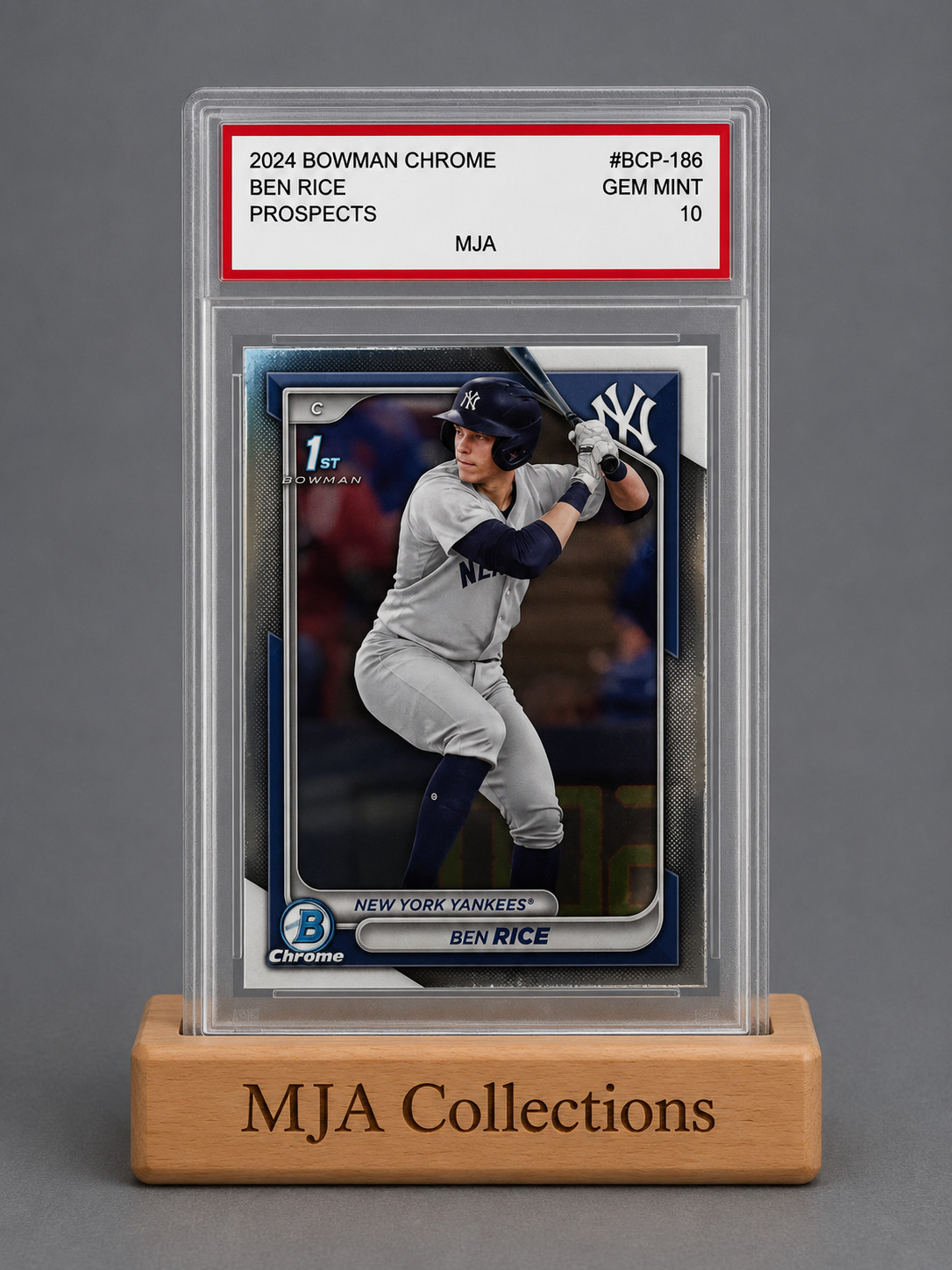 2024 Ben Rice 1st Bowman Chrome Rookie Card #BCP-186 New York Yankees Graded 10