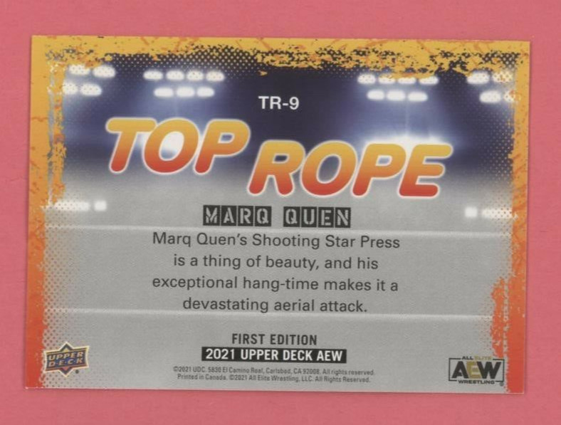 Marq Quen 2021 Upper Deck AEW 1st Edition TOP ROPE INSERT #TR-9 PRIVATE PARTY