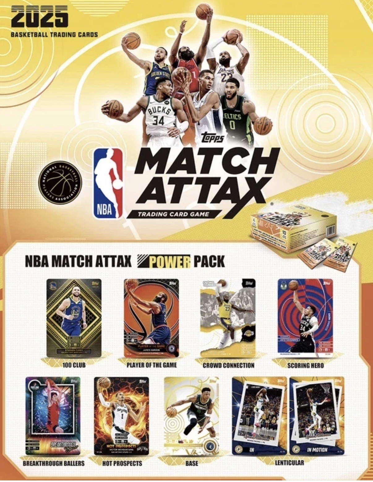 2025-26 Topps NBA Match Attax Wemby Cooper Flagg Sealed Box 10 Power Packs US!