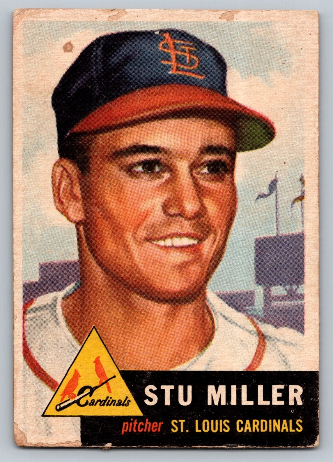 1953 Topps Stu Miller #183 St. Louis Cardinals