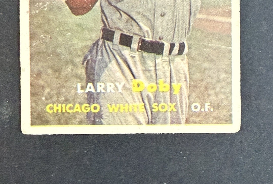 1957 Topps Baseball Larry Doby #85 VG – Ex Centered Wax On Back HOF White Sox