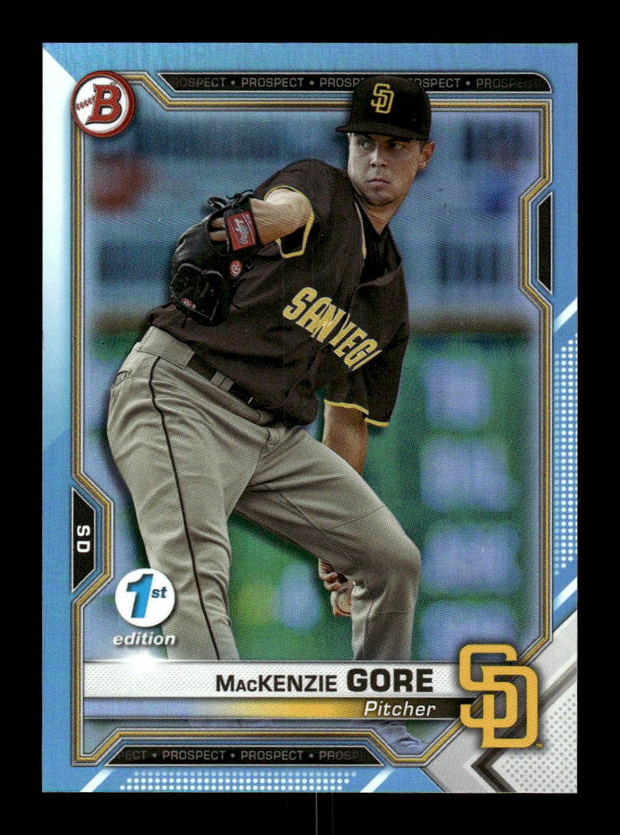 2021 Bowman 1st Edition #BFE-105 MacKenzie Gore San Diego Padres Sky Blue