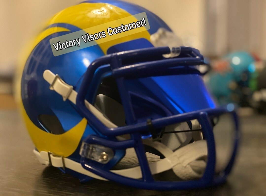 Chrome Mirror Mini Football Helmet Visors (*Flat Style*) FLEXIBLE & DURABLE