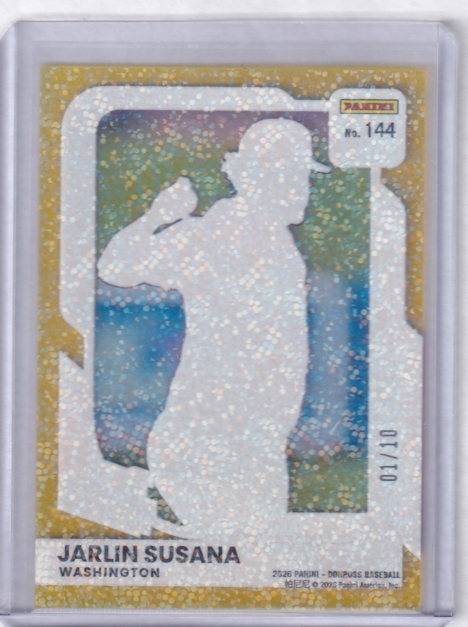 Panini 2026 Donruss Clearly Sparkle Rated Prospect Jarlin Susana #144 01/10 Rare