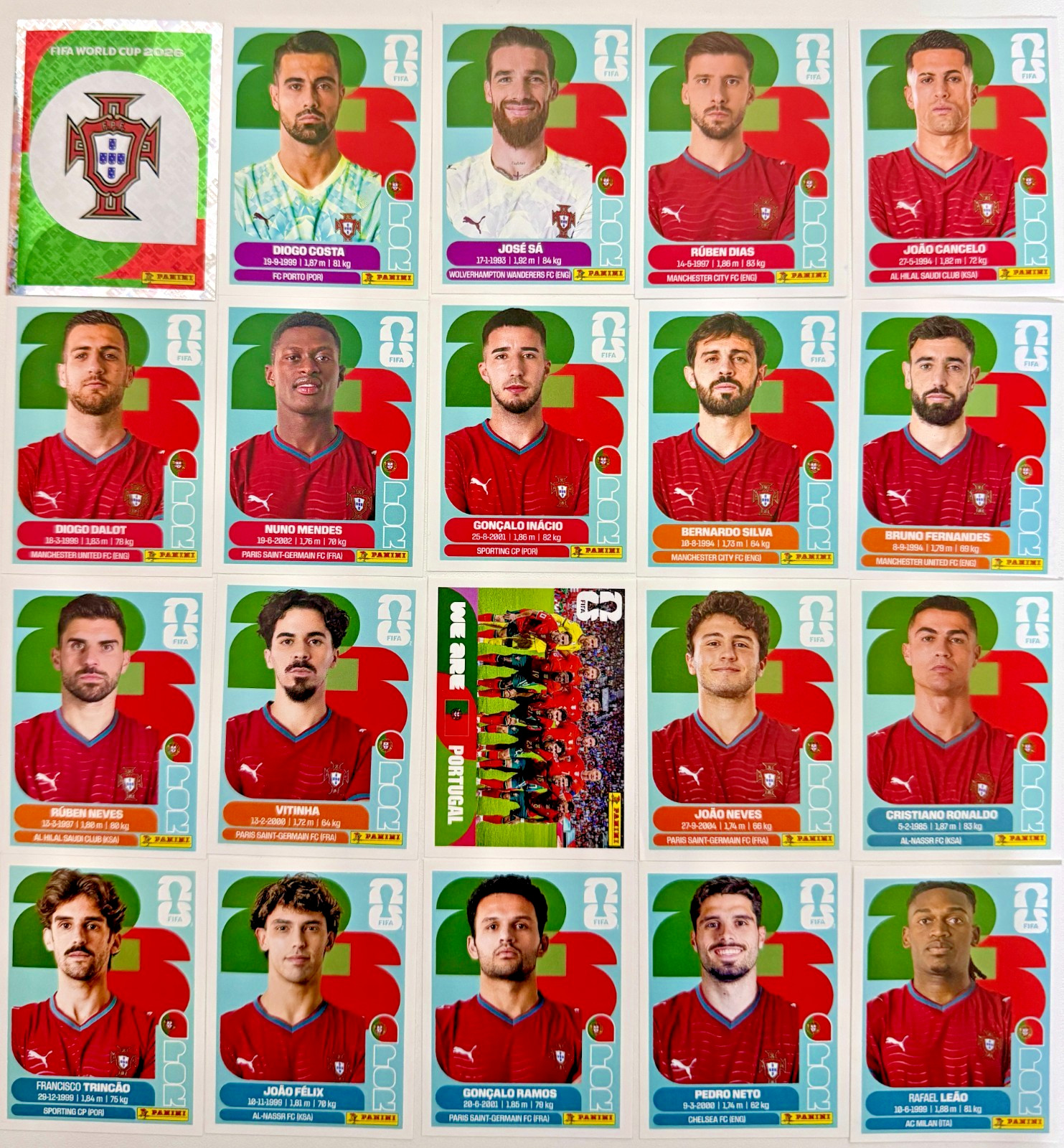 2026 Panini FIFA World Cup Portugal Stickers Pick Number POR2-POR20