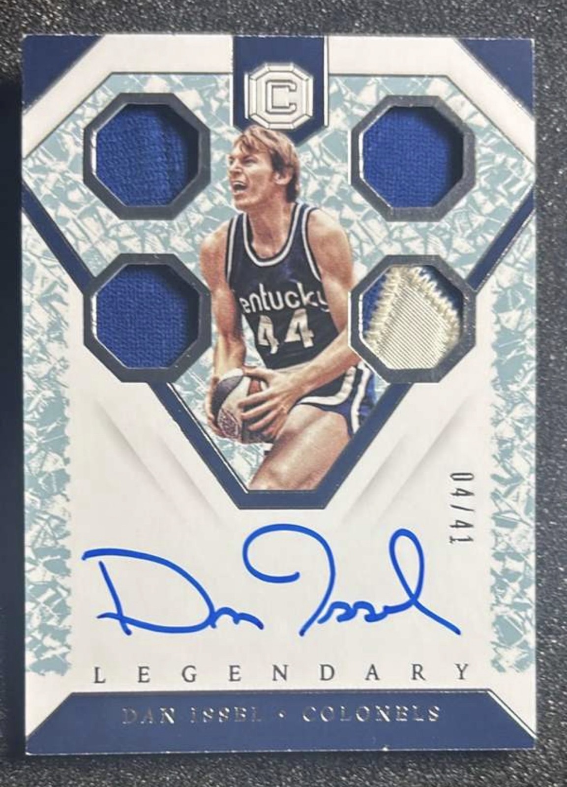 Dan Issel 2018-19 Panini Cornerstones Game Used Patch Auto /41 HOF Nuggets SSP