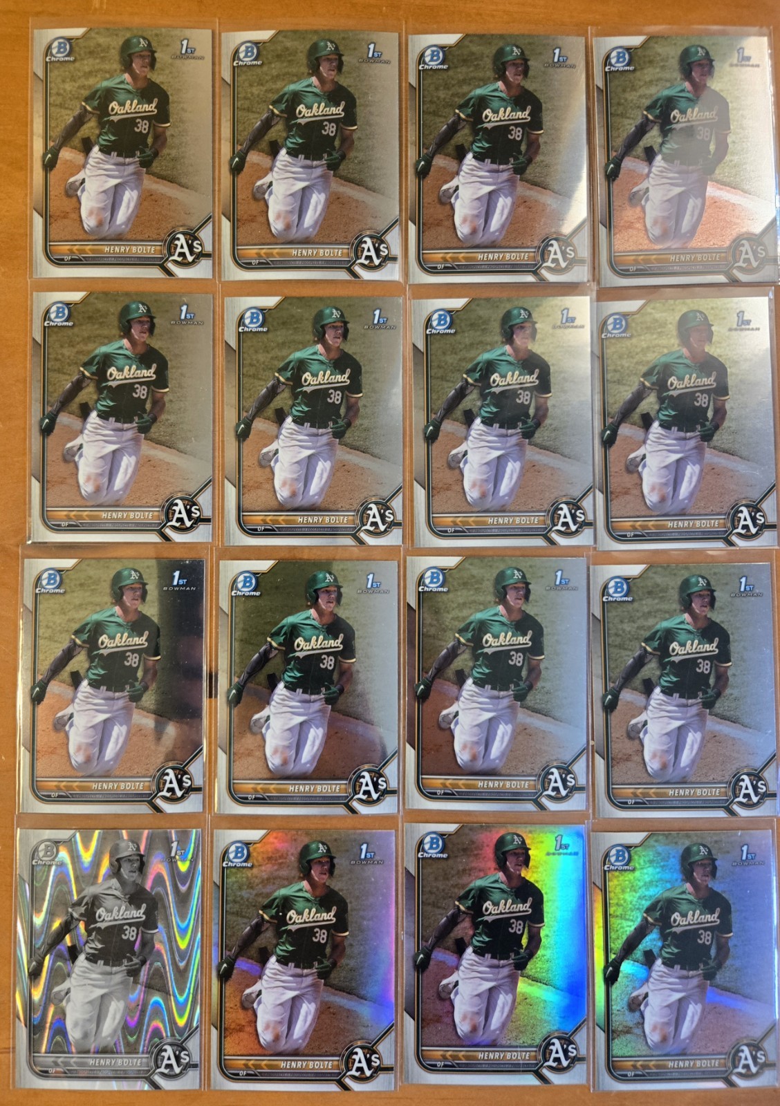 Henry Bolte 2022 Bowman Draft 1st Refractor Lot 16 Cards