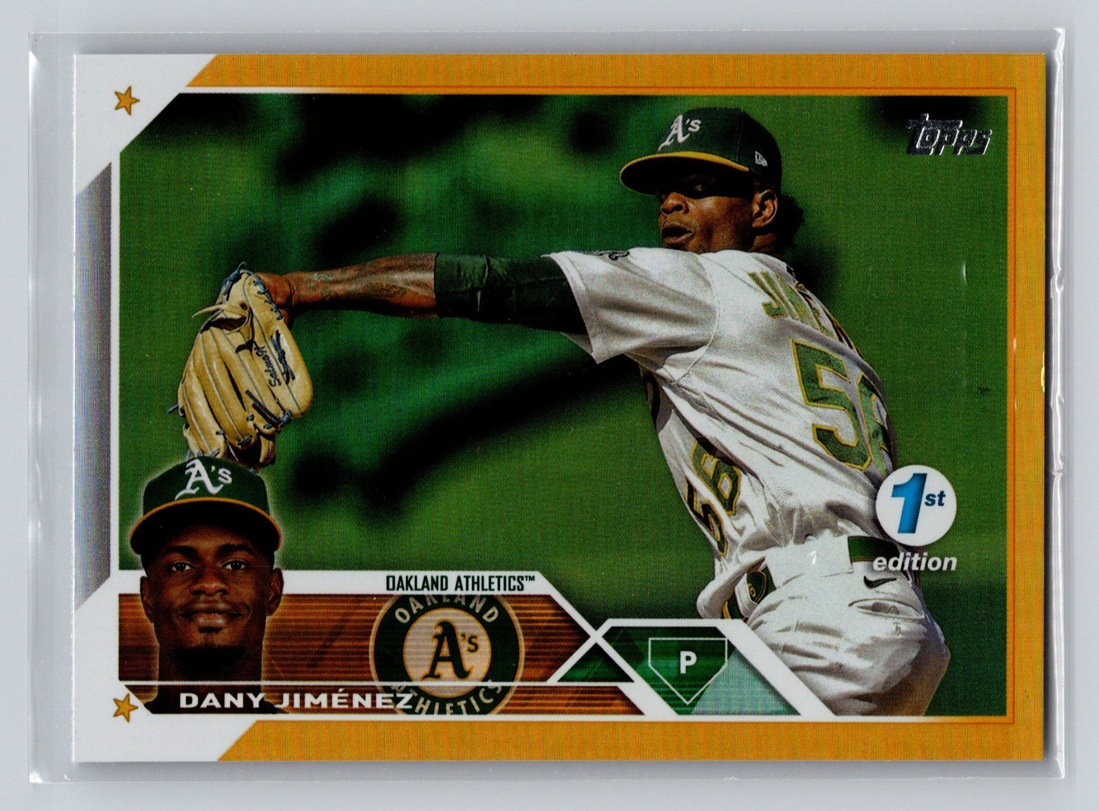 2023 Topps 1st Edition Dany Jimenez Gold Foil #164 Oakland Athletics RC