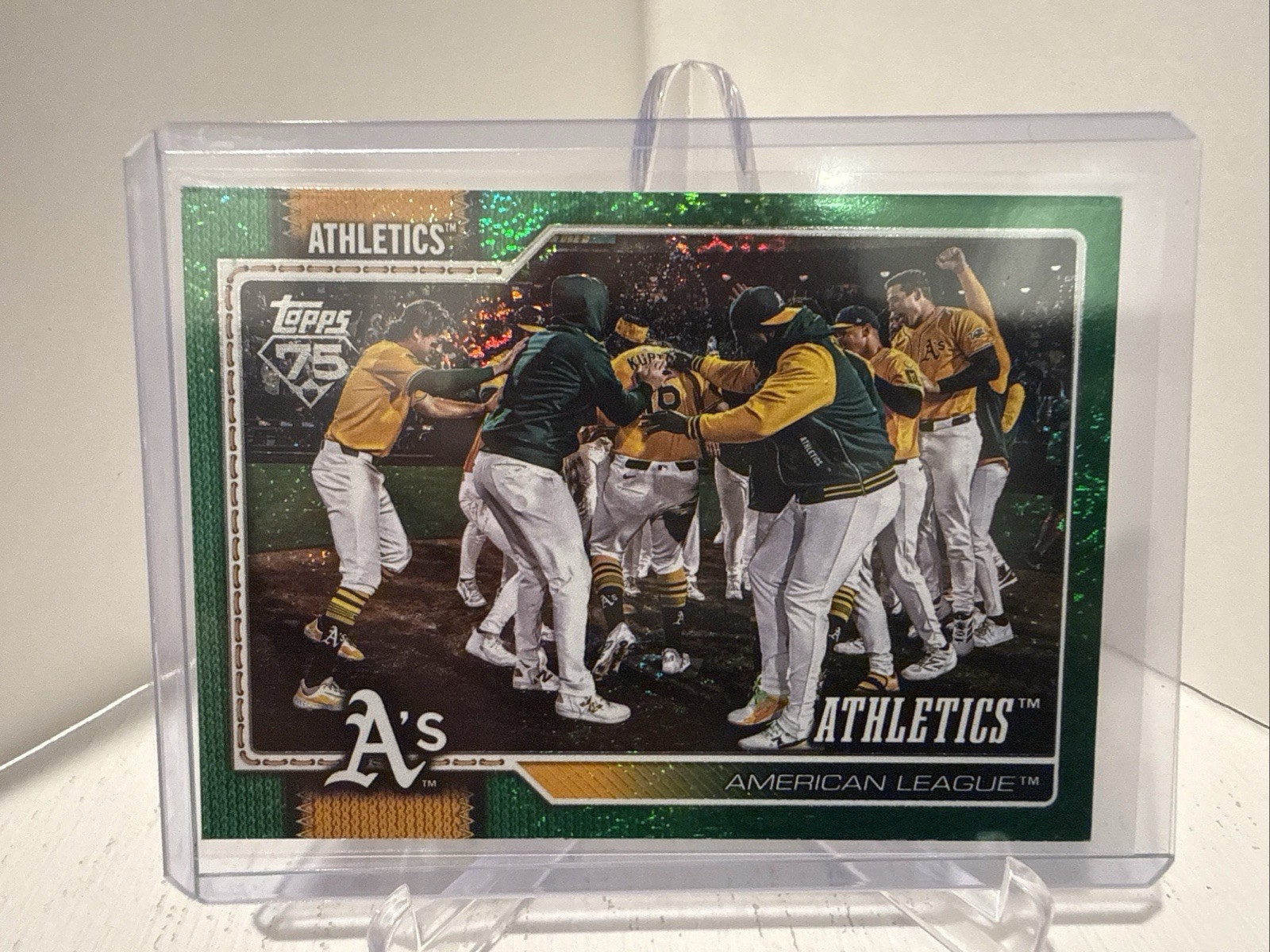 2026 Topps Series 1 Athletics Team Card #304 Sparkle Green /99 COLOR MATCH