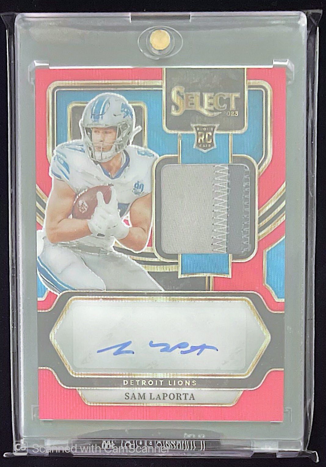 2023 Panini Select Rookie Patch Auto RPA Sam LaPorta #RSM-SLA Red Wave
