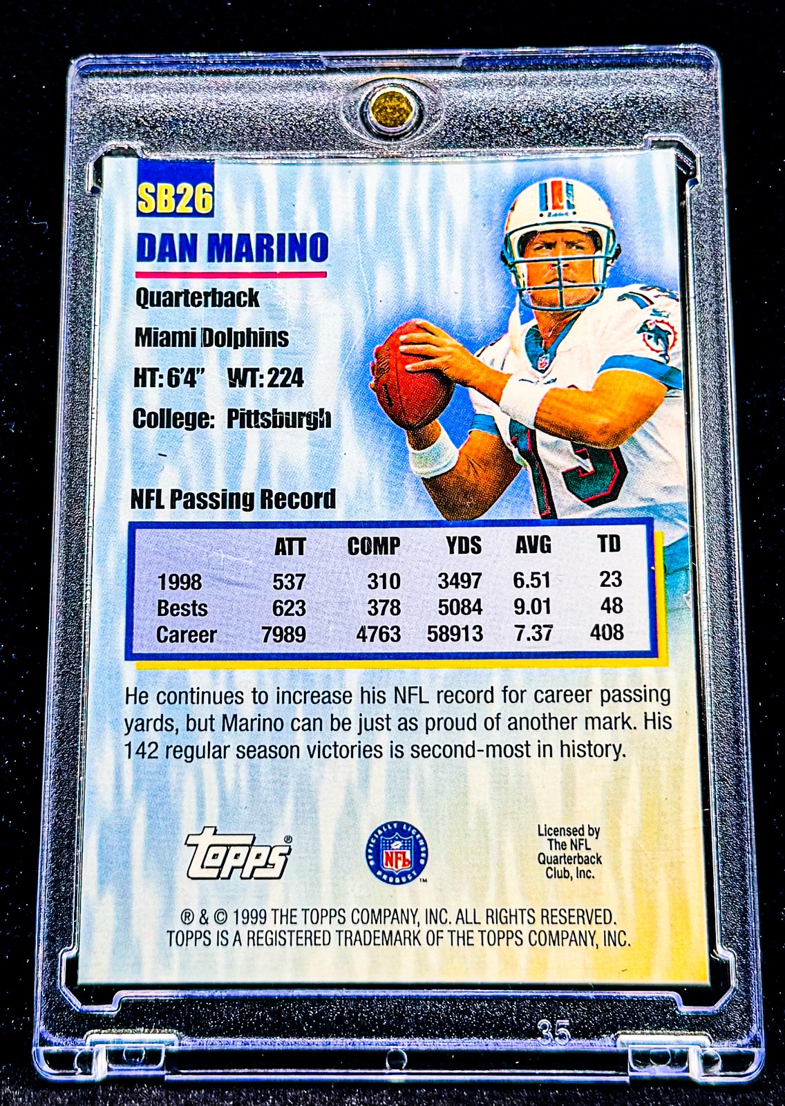DAN MARINO RARE RED FIRE REFRACTOR INSERT ROCKET LAUNCHERS DOLPHINS HOF INVEST
