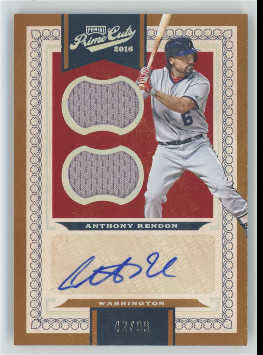 Anthony Rendon 2016 Panini Prime Cuts Holo Gold Auto /99 Jersey #223 Washington