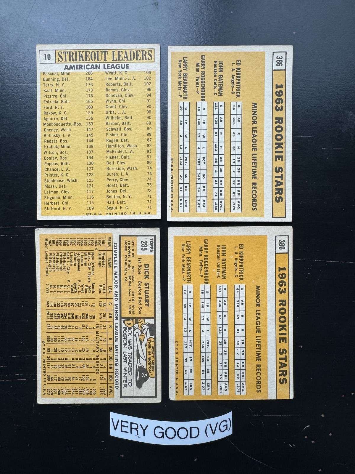 1963 Topps Baseball Cards 401-576 (P-NM) – You Pick – Complete Your Set