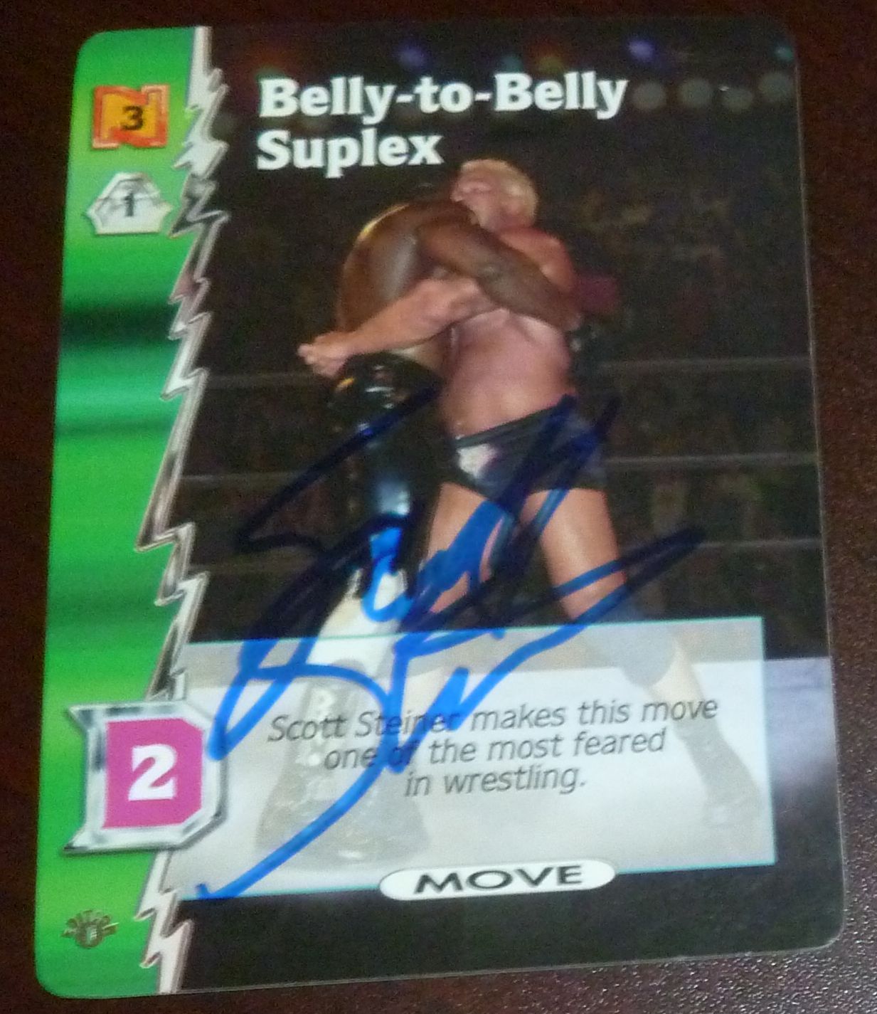 Scott Steiner Signed 2000 Wizards of the Coast WCW Nitro Card #12 Belly to Belly