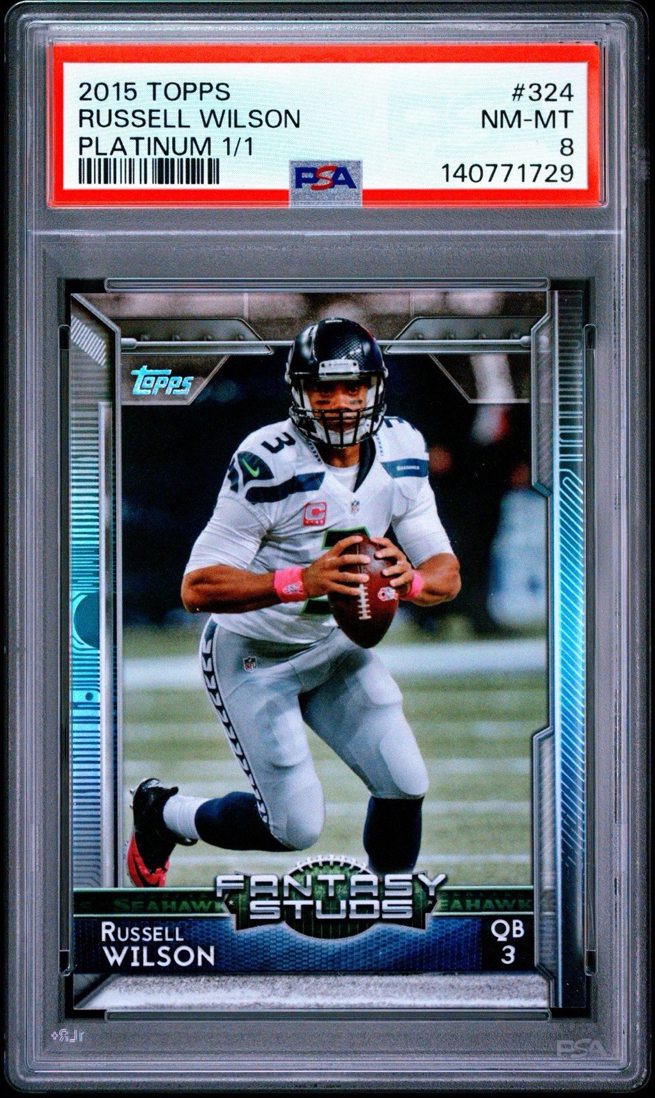 Russell Wilson 2015 Topps PLATINUM 1/1 PSA 8 NM-MT Seahawks #324 True 1 OF 1