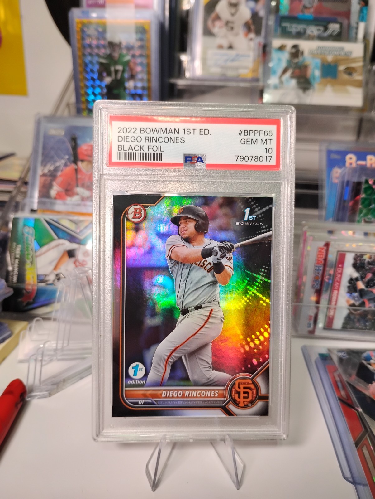 2022 Bowman 1st Edition Black Foil 2/10 Diego Rincones #BPPF-65 PSA 10 GEM MT