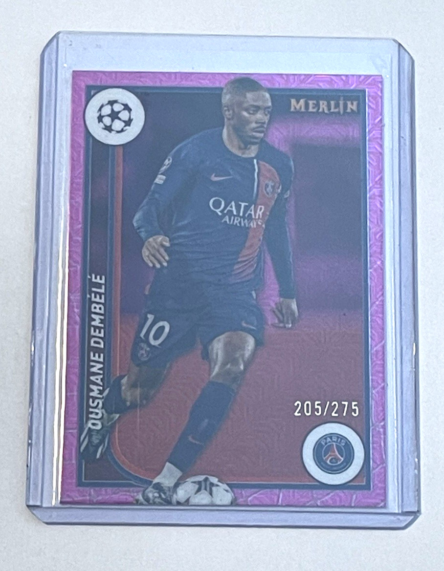 2023-24 Topps Merlin Uefa – Ousmane Dembele #94 Pink Mojo /275