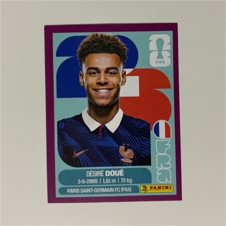Panini 2026 FIFA World Cup Purple Desire Doue France FRA 17 Sticker Card