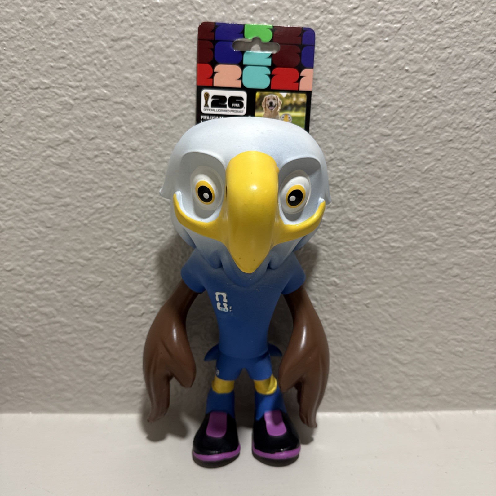 FIFA World Cup 2026 USA 10”Latex Squeaky Dog Toy Bald Eagle Mascot Clutch NWT