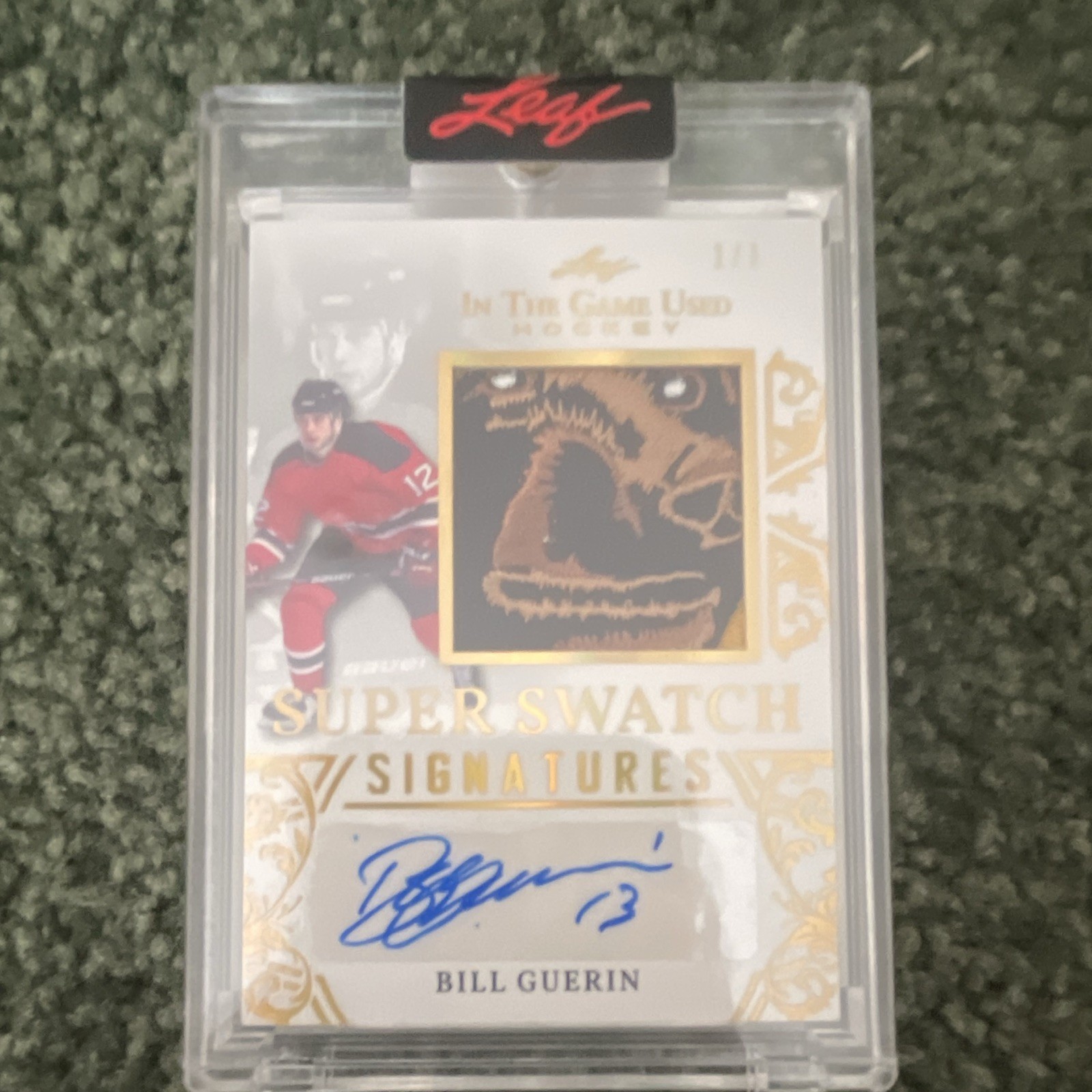 Leaf 2020-21 In the Game Used Bill Guerin SSS-BG1 Auto Patch Gold /1
