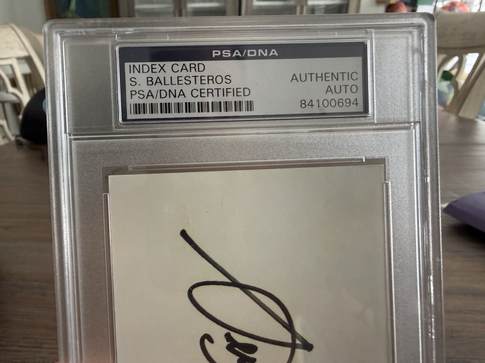 Seve Ballesteros PSA signed Cut Sheet