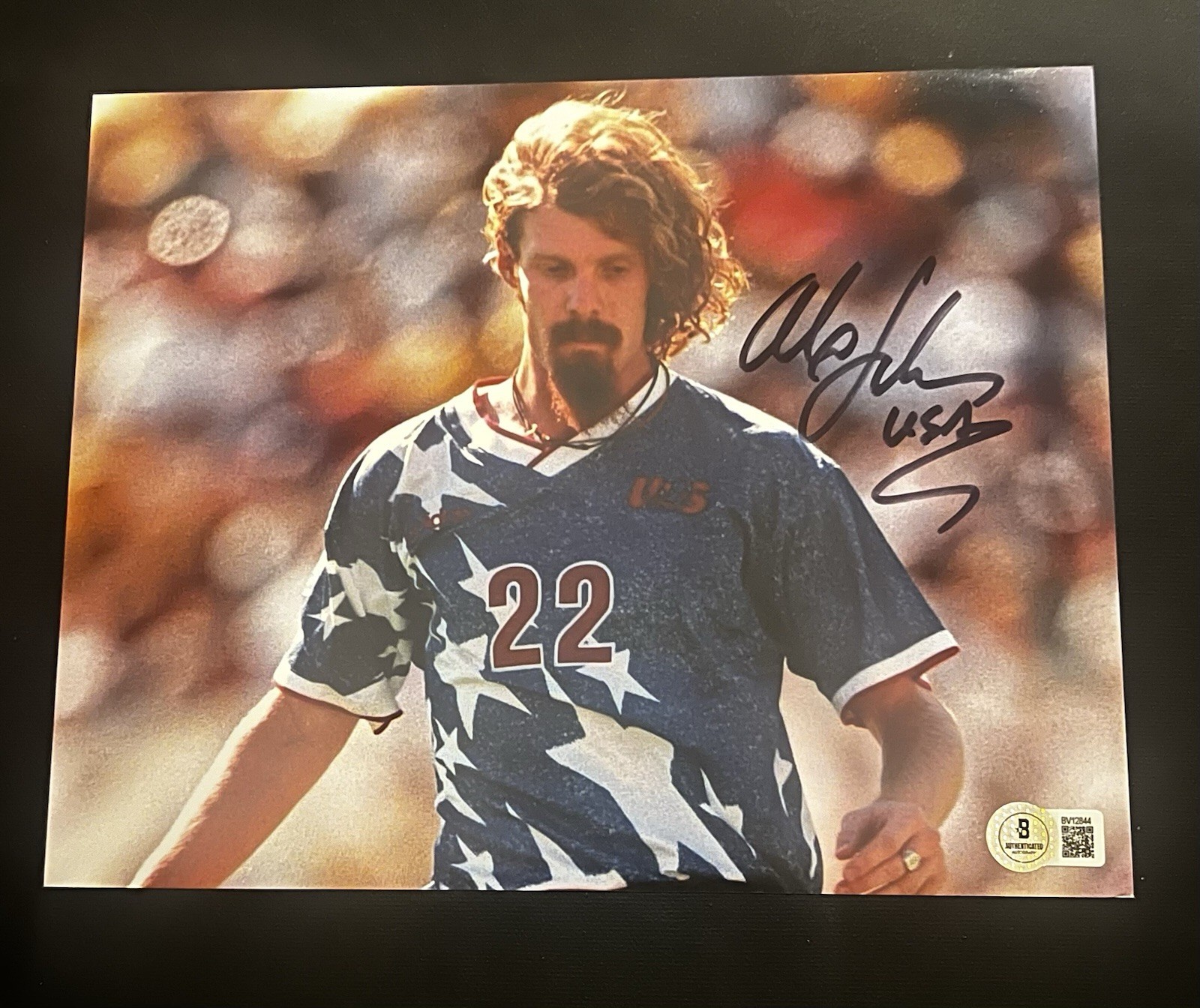 Alexi Lalas autographed signed USA soccer legend 8×10 photo Beckett BAS coa