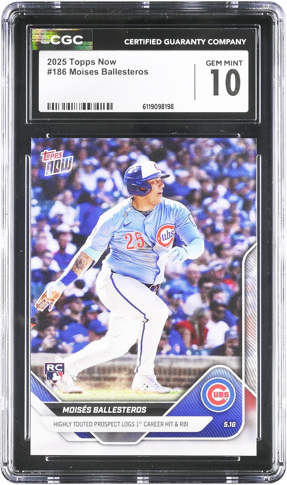 Cubs Baseball Slabbed Rookie Card Fanatics Authentic COA Item#14537184