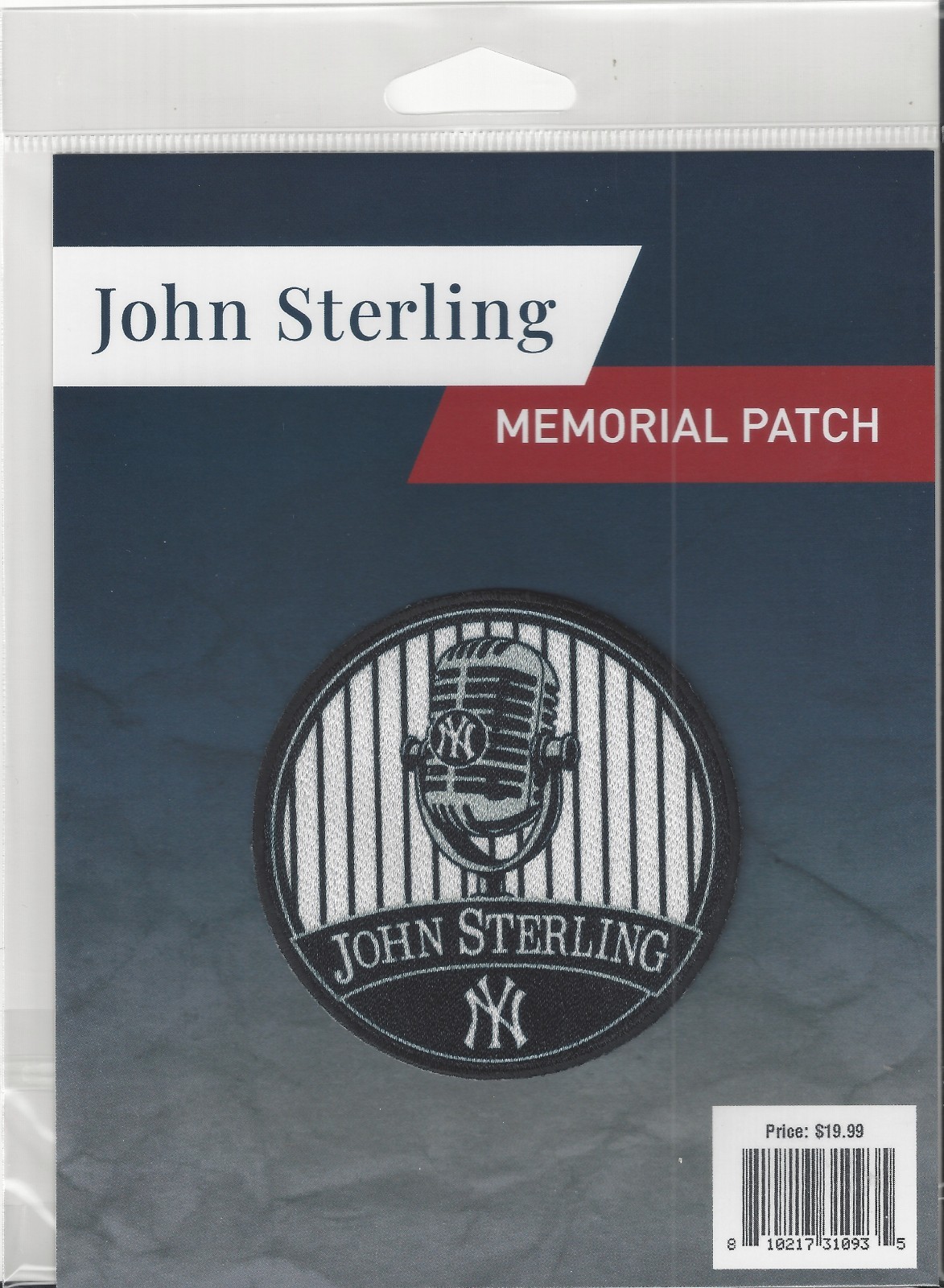 2026 John Sterling Memorial 3″ Round Patch New York Yankees Official MLB Pkg