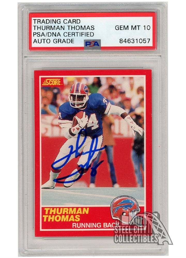 Thurman Thomas 1989 Score Autograph Rookie Card #211 PSA/DNA 10