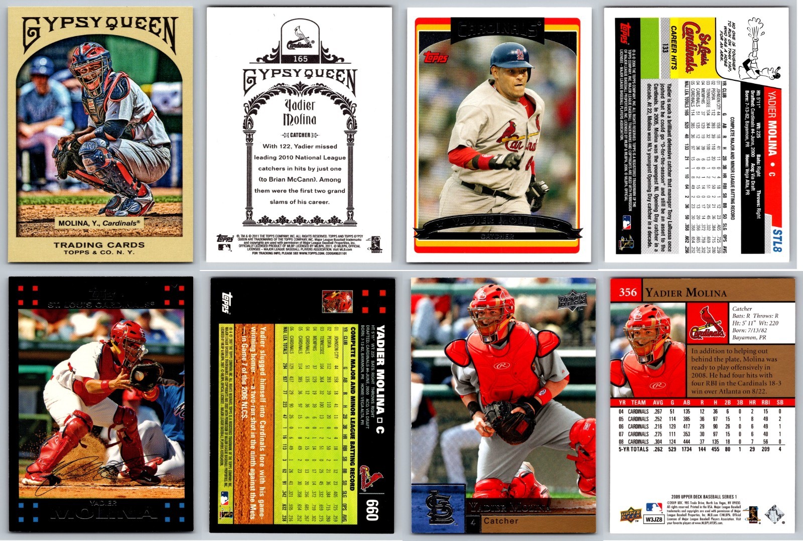 Yadier Molina 4 Card Lot – St. Louis Cardinals / SEVERAL LOTS AVAILABLE!!!