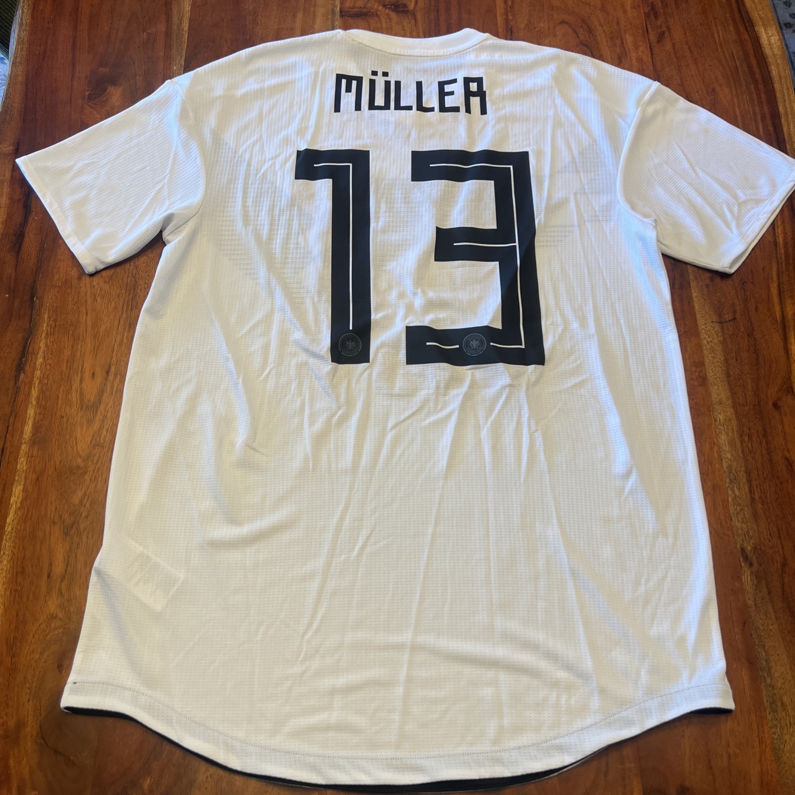 Germany 2018 Home Jersey #13 MULLER Adidas White Shirt Size L Soccer Football