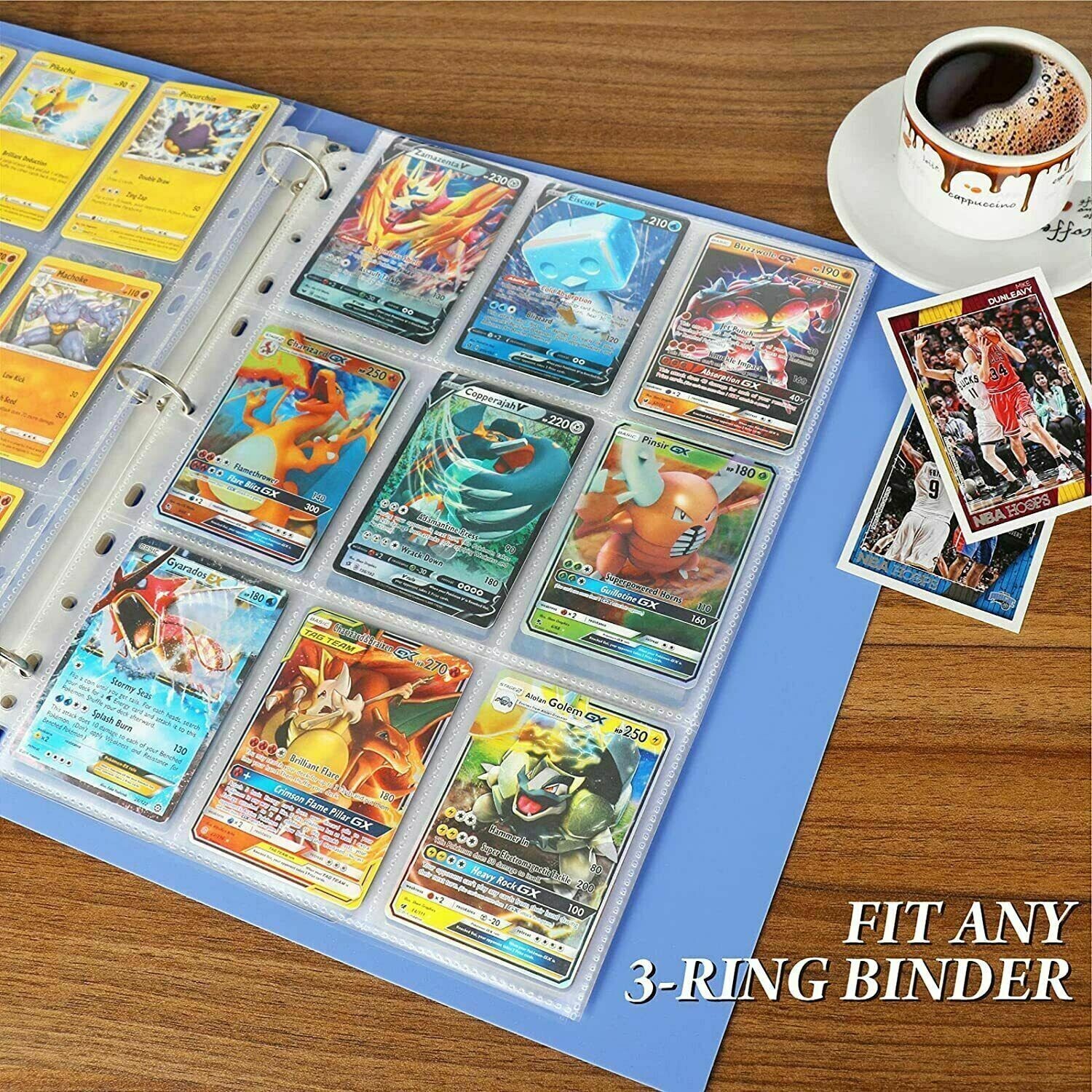 Trading Card Album Binder Protector Pages Sleeves 18 Pocket X 30 Sheets Baseball