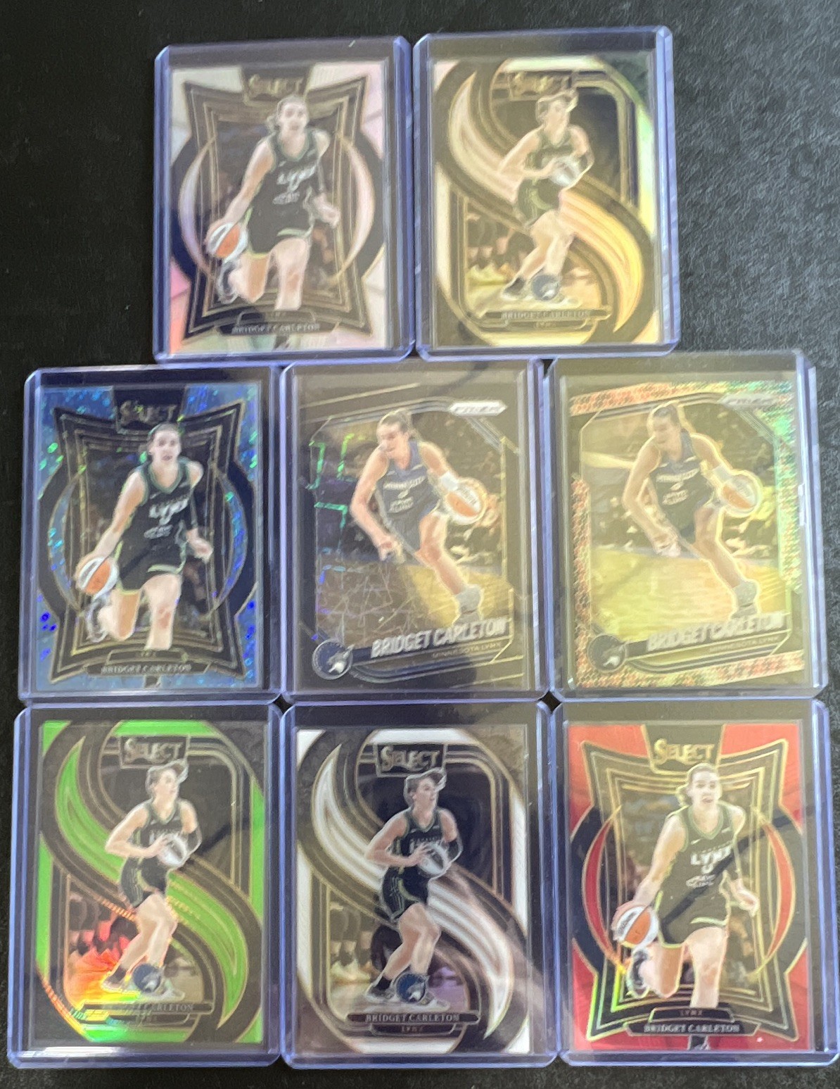 Panini WNBA Bridget Carleton Minnesota Lynx 11-Card Lot Select/Prizm AUTO