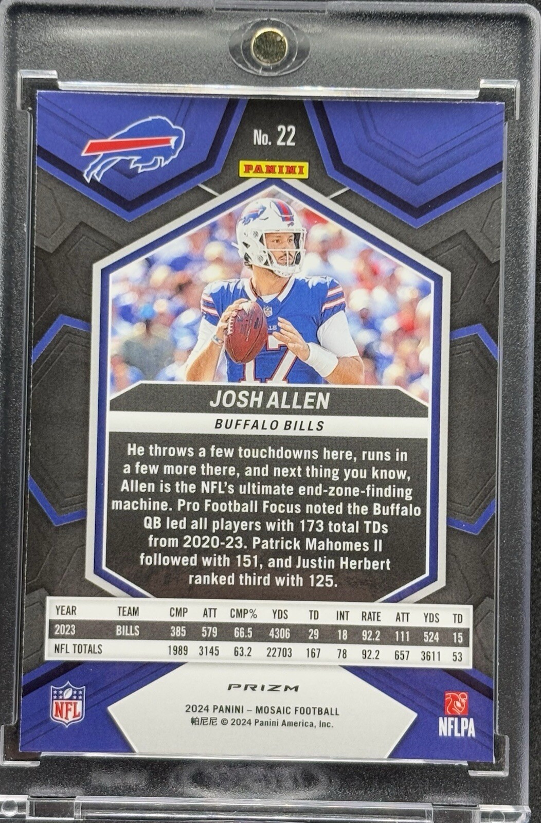 JOSH ALLEN RARE SILVER REFRACTOR PANINI SSP INVESTMENT CARD BILLS MVP MINT
