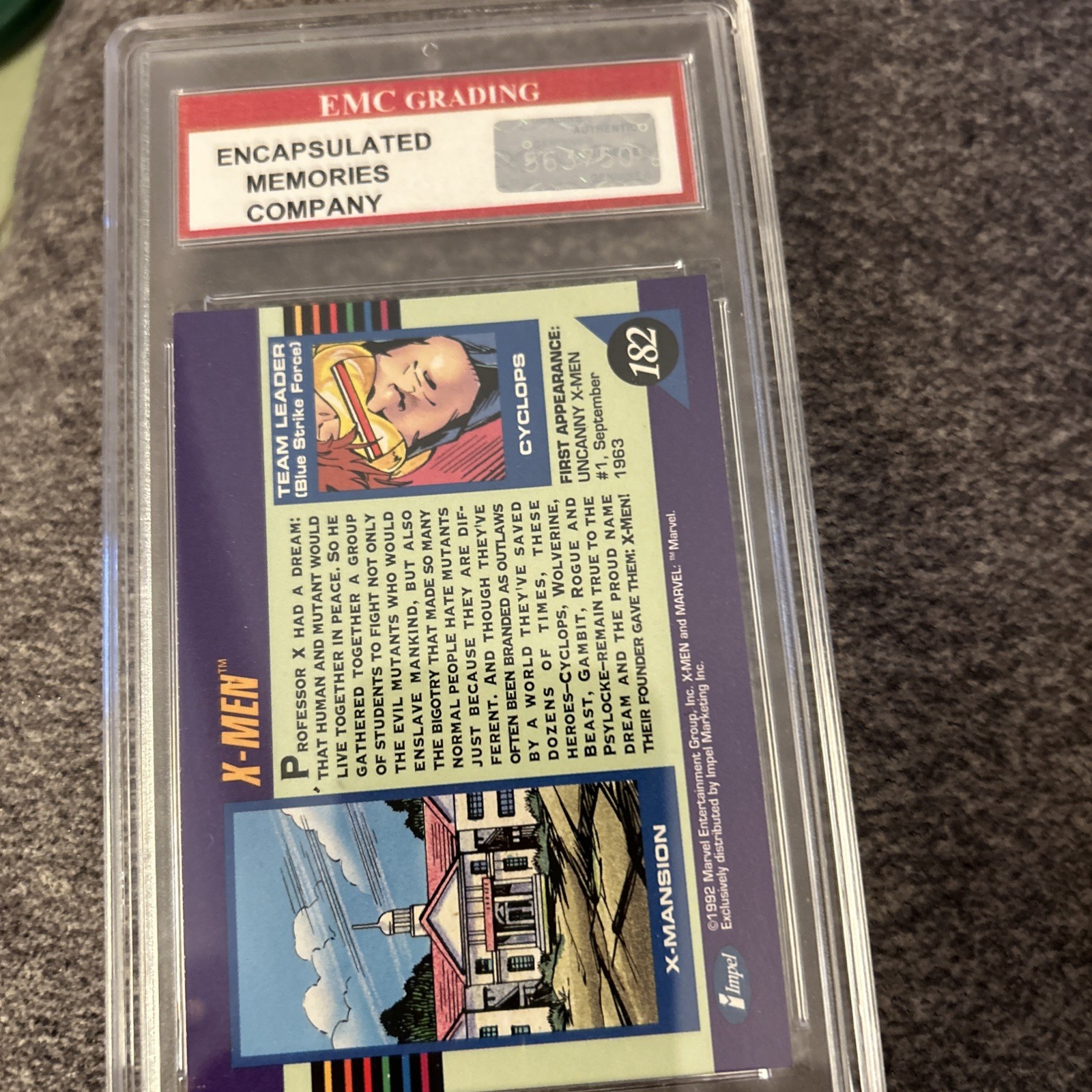 1992 MARVEL UNIVERSE #182 X-MEN w/WOLVERINE EMC Graded 10