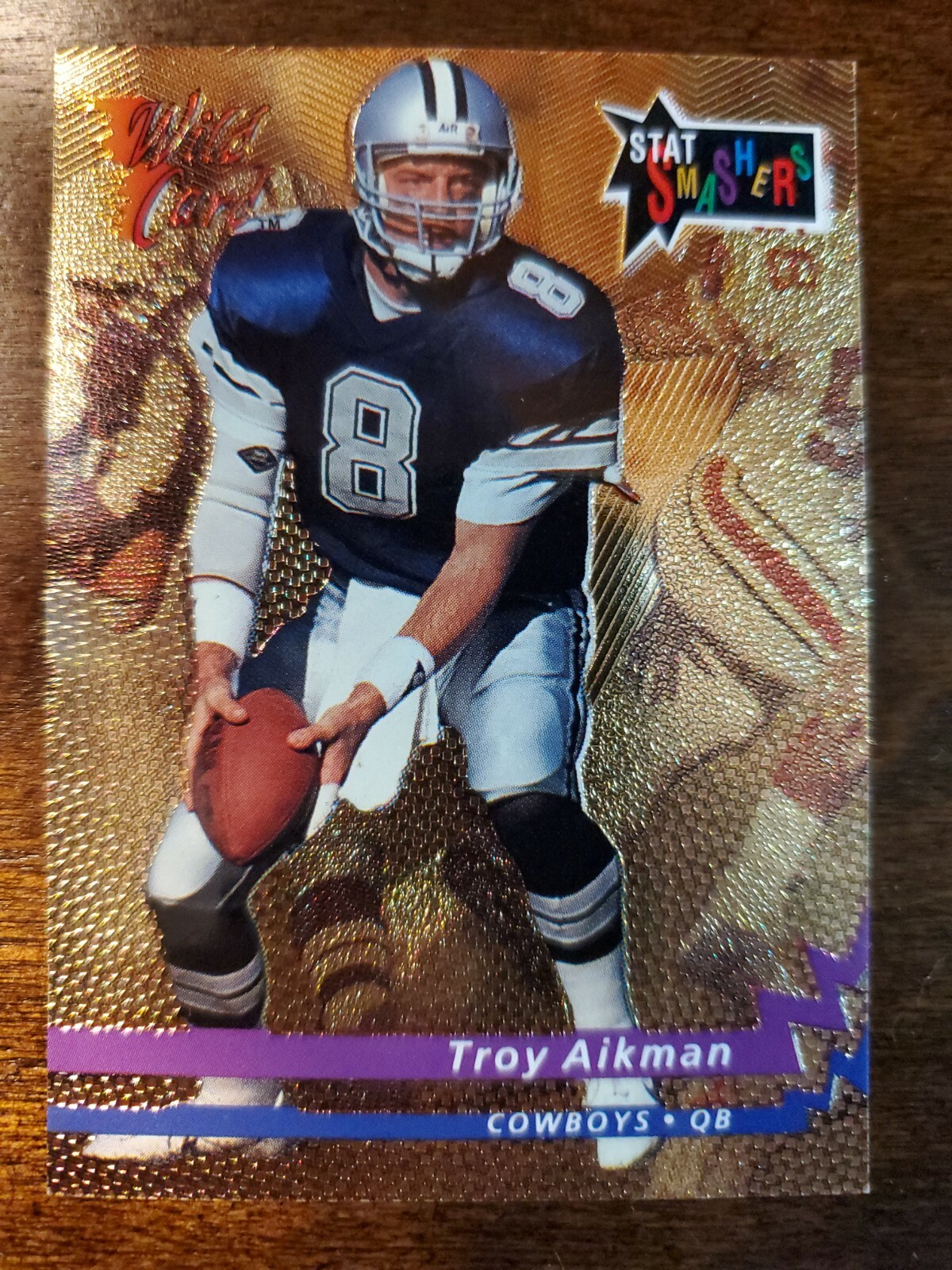 1993 Wild Card Troy Aikman STAT SMASHER GOLD PARALLEL card #CSS-79 RARE!