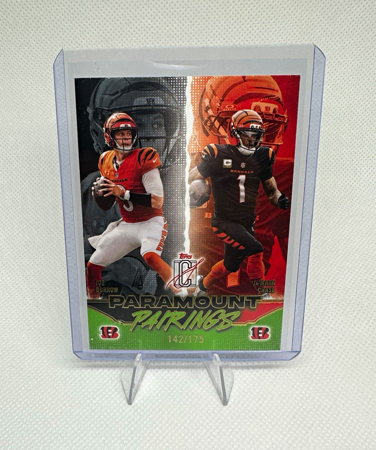 Topps 2025 Signature Class Paramount Pairings PP-14 Burrow Chase Lime /175