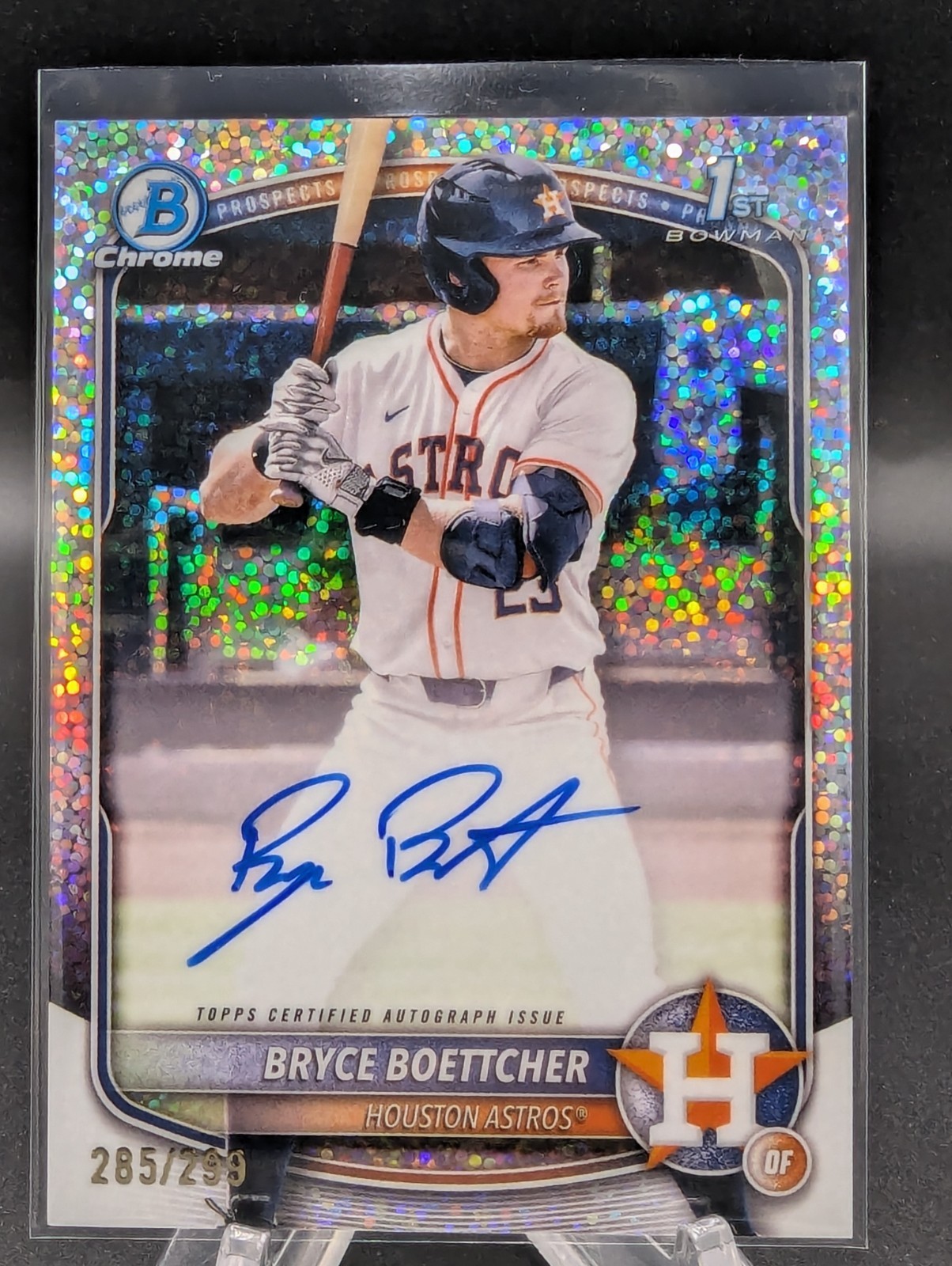 2025 Bowman Chrome 1st Bryce Boettcher Speckle on card Auto /299 Houston Astros