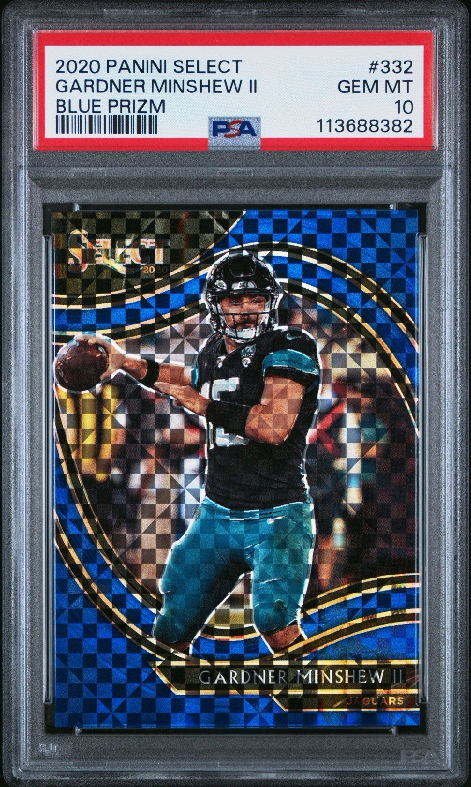Gardner Minshew ll 2020 Panini Select Blue Prizm #332 /49 PSA 10 Pop 1