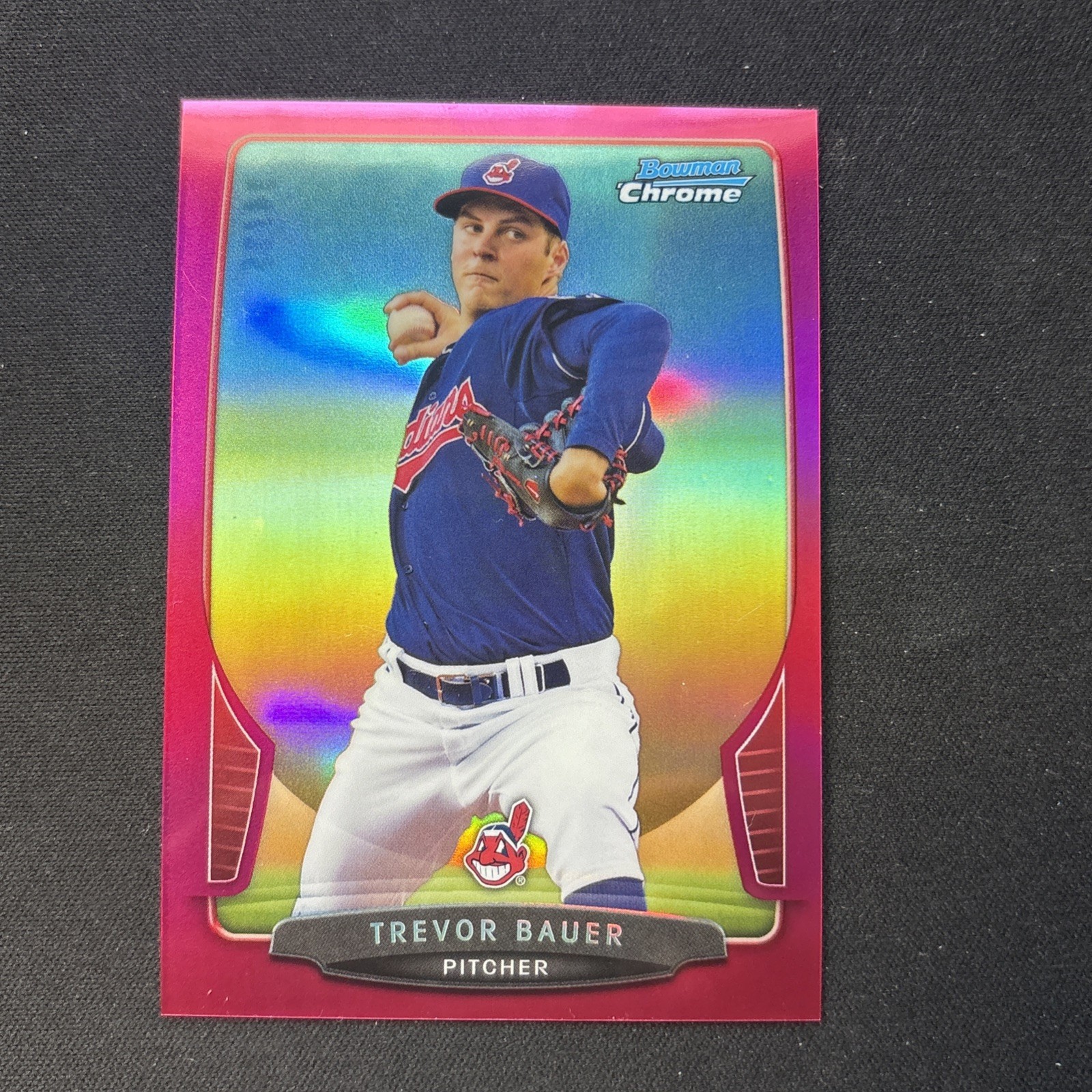 TREVOR BAUER — 2013 BOWMAN CHROME MAGENTA REFRACTOR #ED/35