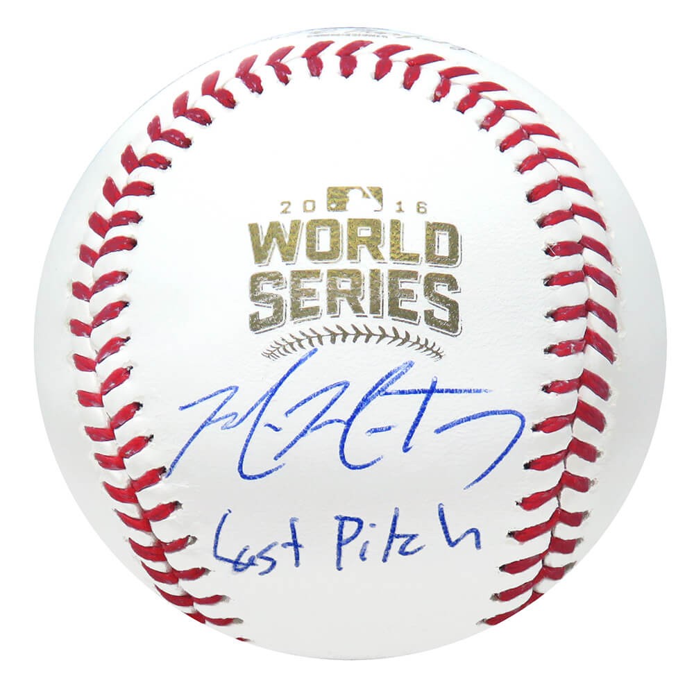 Cubs MIKE MONTGOMERY Signed 2016 World Series Baseball w/Last Pitch – SCHWARTZ