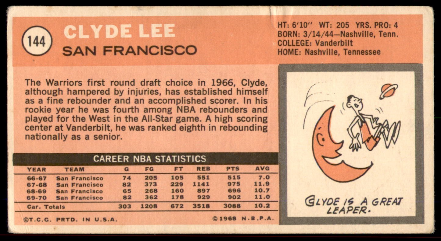 1970-71 Topps #144 CLYDE LEE San Francisco Warriors VG (Wrinkles)