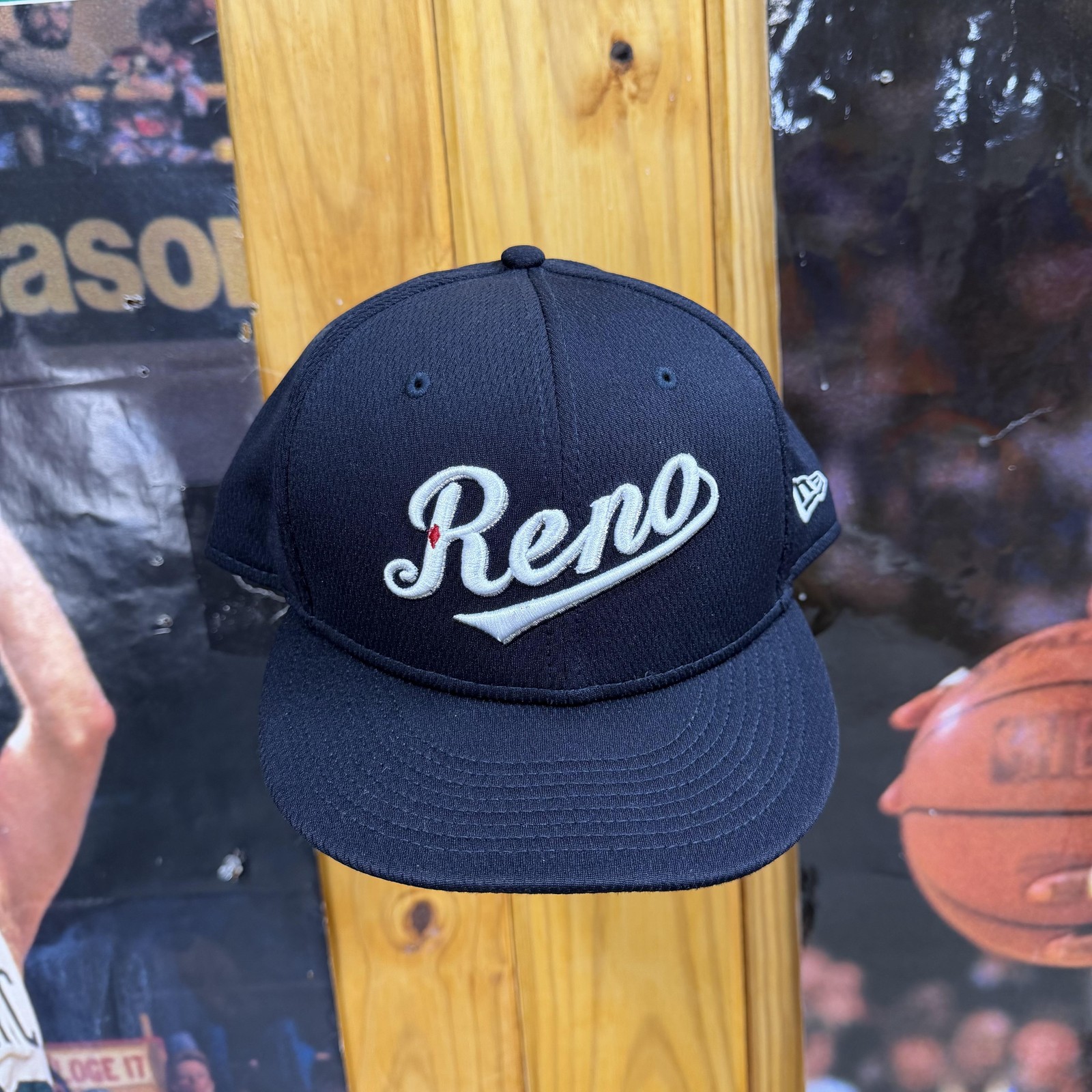 Reno Aces Hat Cap Fitted Mens 7 1/8 Navy Blue MILB Baseball New Era 59FIFTY