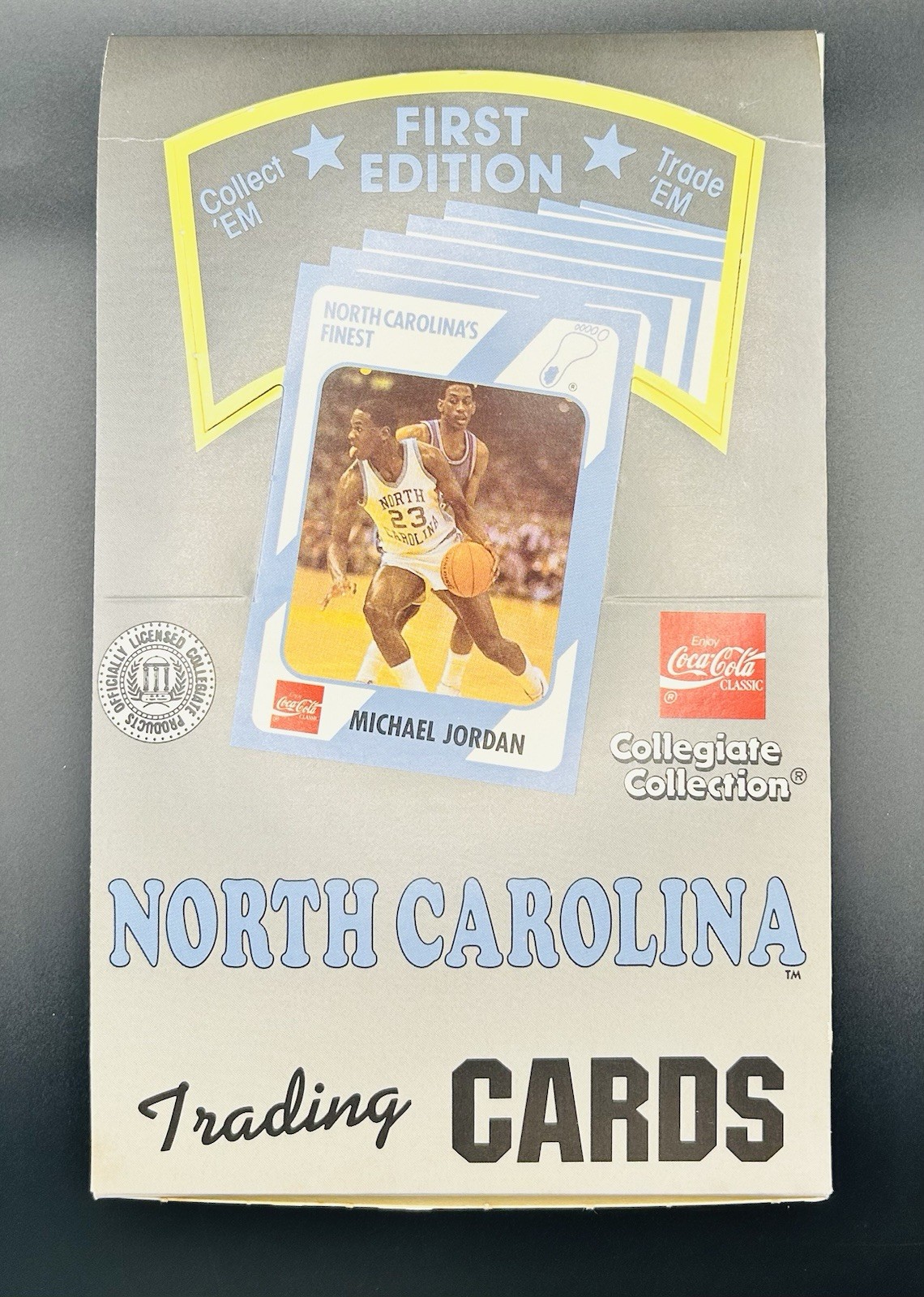 EMPTY 1989 Collegiate Collection UNC Box w/Michael Jordan Cover