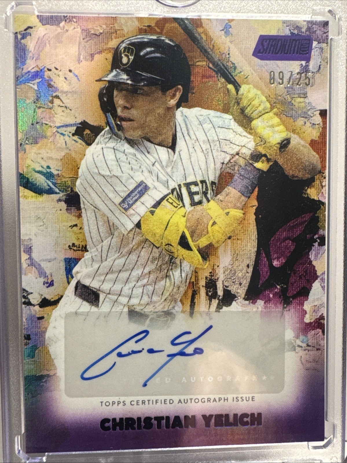 2025 Stadium Club #AA-CY Christian Yelich Abstract Auto Purple /25 Brewers (SSP)
